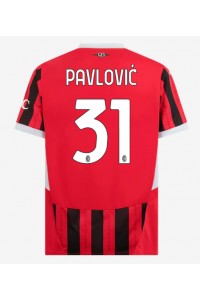 AC Milan Strahinja Pavlovic #31 Fotballdrakt Hjemme Klær 2024-25 Korte ermer